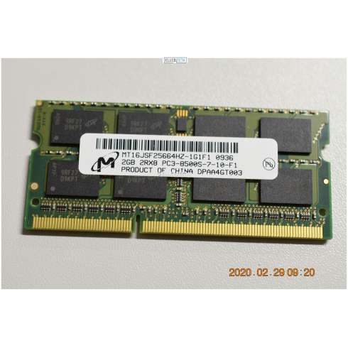 MICRON MT16JSF25664HZ-1G1F1 2GB 204P PC3-8500 CL7 16C 128X8 DDR3-1066MHZ 2RX8 1.5V SODIMM.