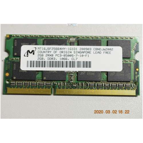 Memory Sodimm DDR3 1.0 GB 1RX8 PC3 10600S (IA1)