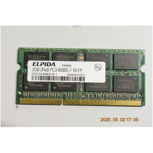 RAM ELPIDA  EBJ21UE8BAU0-AE-E 2GB PC3-8500 DDR3-1066 204-PIN Laptop RAM  (2307/IB1)