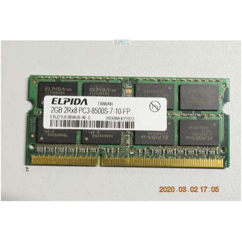 RAM ELPIDA  EBJ21UE8BAU0-AE-E 2GB PC3-8500 DDR3-1066 204-PIN Laptop RAM  (2307/IB1)