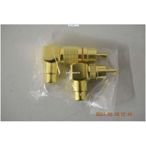 RCA Audio Adattatore Angolare  M/F 90 gradi  metallo dorato