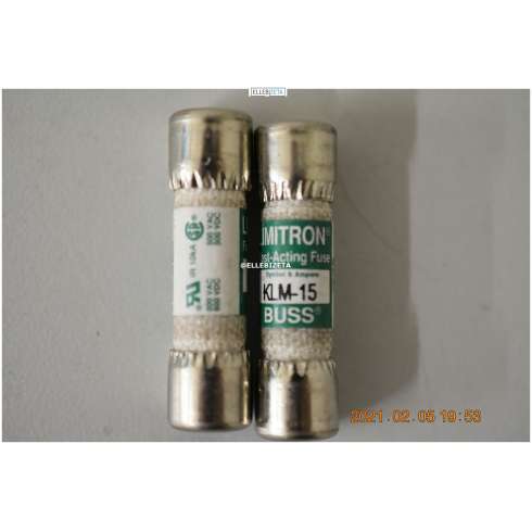 2 Fusibili LIMITRON KLM-15 Industrial 15A 600V Bussmann/Eaton