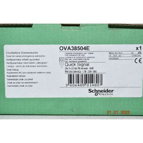 Lampada di Emergenza Schneider OVA 38504E Quick Signal  Led IP40 SA 27 metri