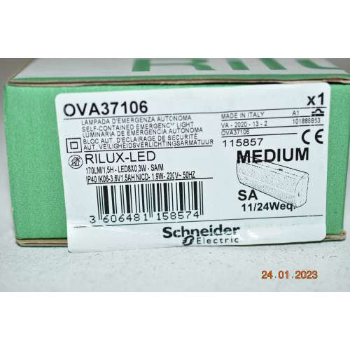 Lampada di Emergenza Schneider OVA37106 RILUX-LED 170 Lm SA/M