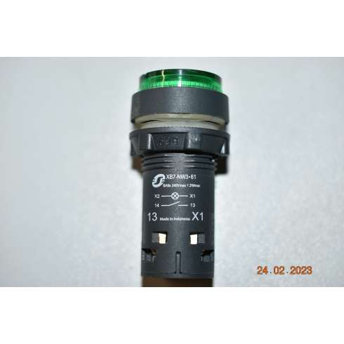 Schneider XB7NW3361 Pulsante Illuminato H7 Harmony Verde Ritorno molla 1No 220 Volt