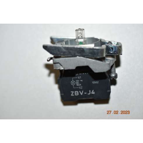 Schneider 5 Pezzi ZB4BZ009+ZBVJ4 Base di fissaggio XB4+elemento Luminoso Led rosso 12 Volt AC/DC