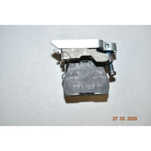 Schneider 4 Pezzi ZB4BZ009+ZBVB3 Base di fissaggio XB4+elemento Luminoso Led verde 24 Volt AC/DC