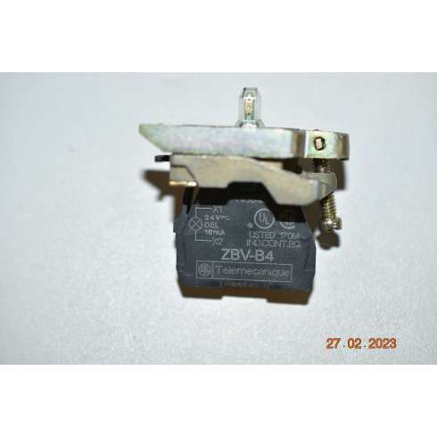 Schneider 3 Pezzi ZB4BZ009+ZBVB4 Base di fissaggio XB4+elemento Luminoso Led rosso 24 Volt AC/DC