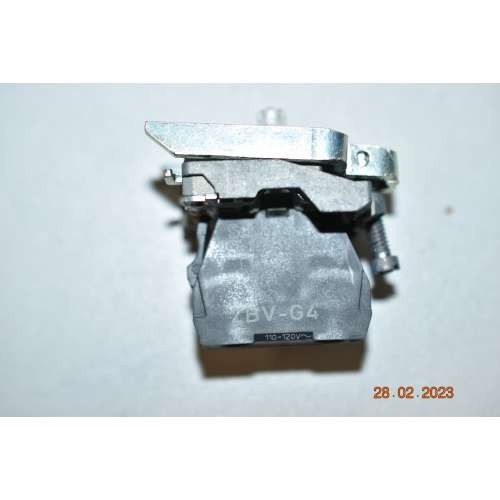 Schneider 5 Pezzi ZB4BZ009+ZBVG4 Base di fissaggio XB4+elemento Luminoso Led Rosso 120 Volt AC