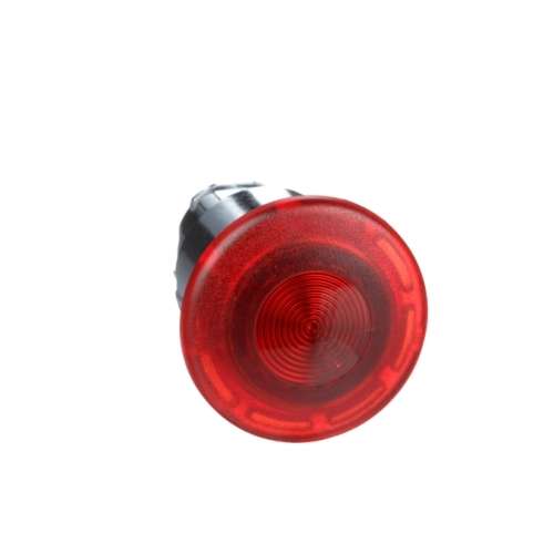 Testa Pulsante Fungo 40mm illuminato Rosso ritorno a molla metallo 22mm