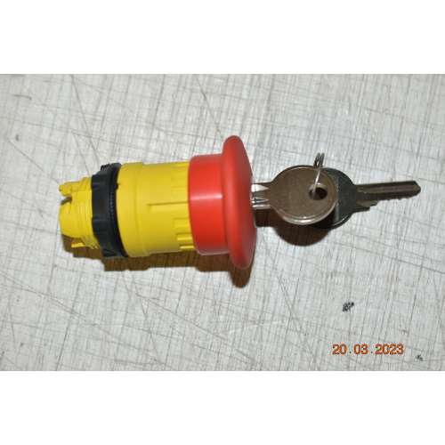 Testa di Arresto Emergenza ZB5AS944  Fungo Rosso plastica 40 mm Ritorno a chiave