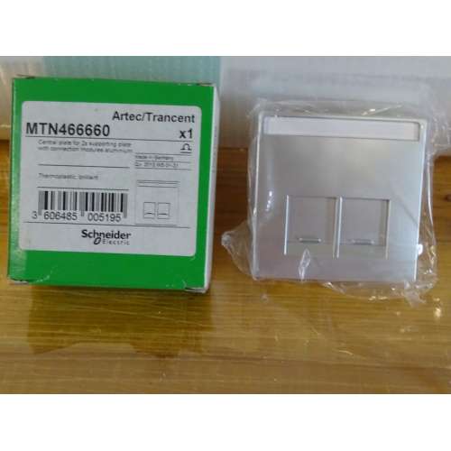 MTN466660 Cornice Artec per doppia presa RJ45, alluminio
