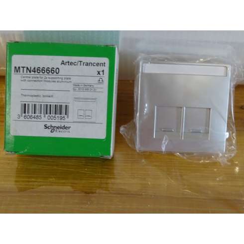 MTN466660 Cornice Artec per doppia presa RJ45, alluminio