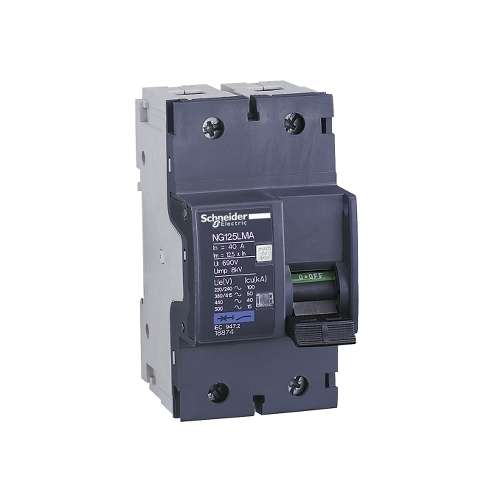 Schneider 18869 Interruttore automatico Acti9 NG 125LMA 2P 6.3A Curva  MA 50KA IEC/EN