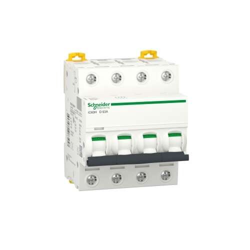 Schneider  A9F85463 Interruttore magnetotermico iC60H 4P D 63A 10000A