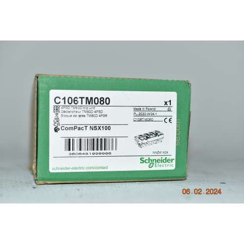 Sganciatore C106TM080 ComPac T NSX100/160/250 4Poli 3D Protezione Magnetotermica  80 Amp