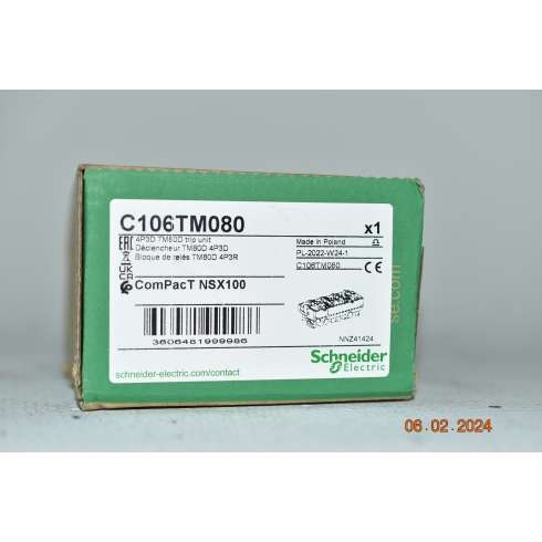 Sganciatore C106TM080 ComPac T NSX100/160/250 4Poli 3D Protezione Magnetotermica  80 Amp