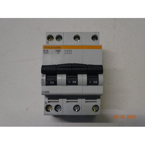  17555 Interruttore Magnetotermico C40N 3P+N B 16A-6000A (ARM 7/2)