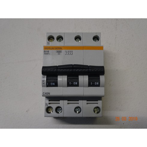  17555 Interruttore Magnetotermico C40N 3P+N B 16A-6000A (ARM 7/2)