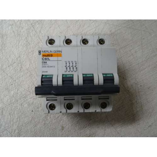 25448 Interruttore Automatico C60L 4P 6A Curva C Merlin Gerin