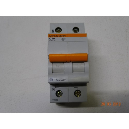  17378 Interruttore Magnetotermico  DomA47 1P+N C 10A 4500A (C-A-3)