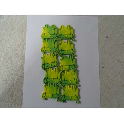 Schneider NSYTRV42PE 10 Pezzi Morsetto Vite, Terra, 2pt, 4mm²