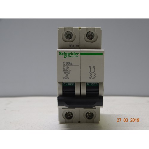  23864 Interruttore Magnetotermico  C60a-2P-10A-Curva C-4500A(C-A-3)
