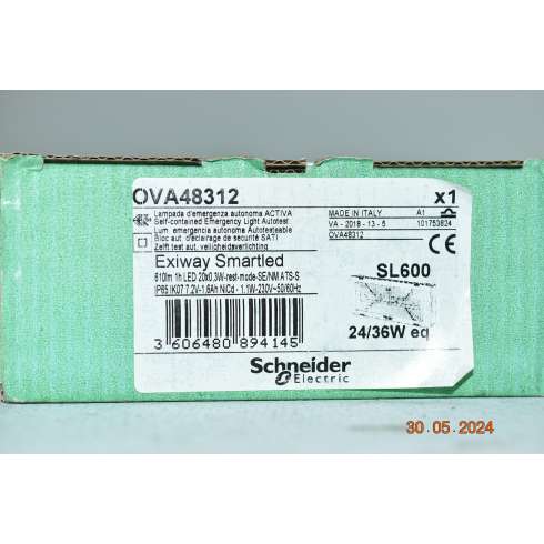 Schneider OVA 48312 Lampada di emergenza 610lm Led 20X0.3 Watt SE IP65