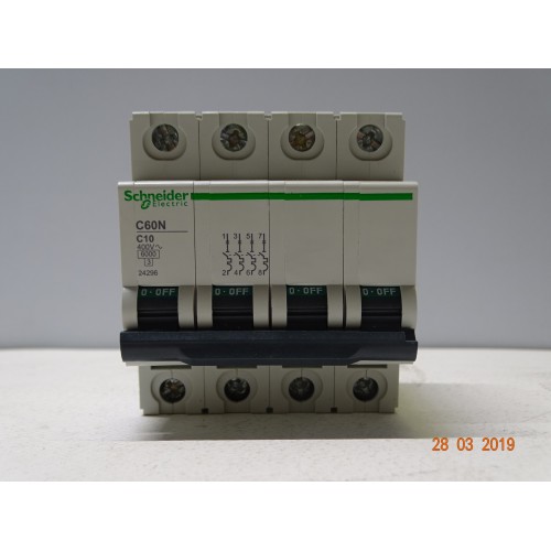  24296 Interruttore Magnetotermico C60N-4P-10A-Curva C-6000A (C-A-3)