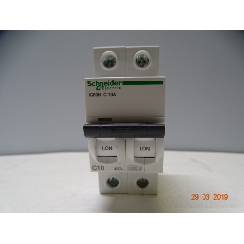  A9F74210 Interruttore Magnetotermico IC60N-2P-10A-Curva C-6KA (C-B-3)