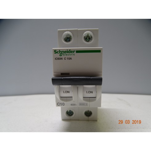 A9F74210 Interruttore Magnetotermico IC60N-2P-10A-Curva C-6KA (C-B-3)