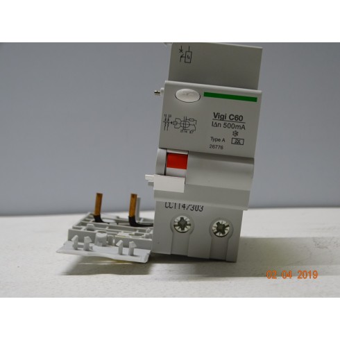  26776 Blocco differenziale Adattabile VigiC60 2P-63A-500mA-A (C-B-3)