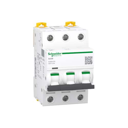Schneider A9F75304 Interruttore Magnetotermico iC60 3P D 4 Amp 6000A