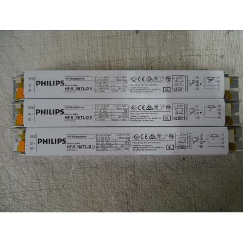 3 Pezzi PHILIPS HF-S-158 TL-D-II HF-Selectalume Alimentatore per lampade fluorescenti