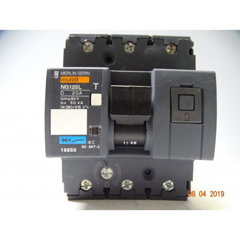  18850 Interruttore Magnetotermico NG125L-3P-D-20A-50kA  (C-B-3)