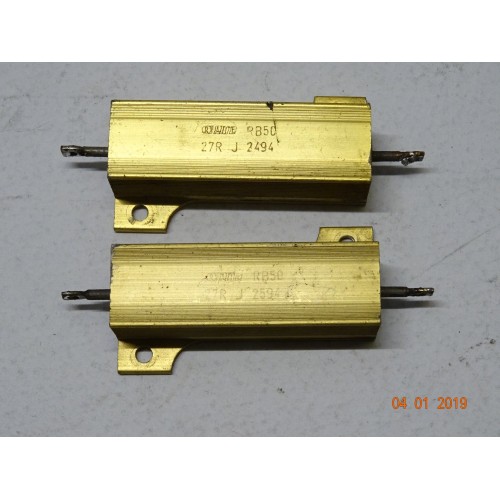 RESISTENZA CORAZZATA 27 OHM 50 WATT 2 PEZZI