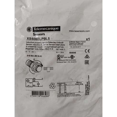 Telemecanique XS508BLPBL5 Sensore Induttivo XS5 M8  Sn1.5mm  12..48VDC