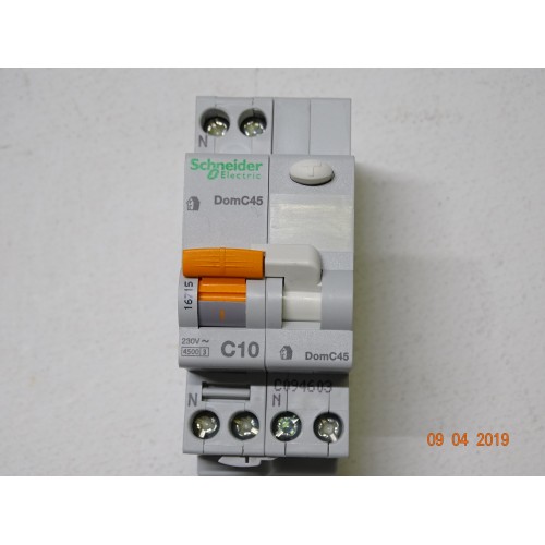  16715 Interruttore Magnetotermico Differenziale DOMC45C1030C-1P+N-C10-30mA-AC  (ARM9/4)