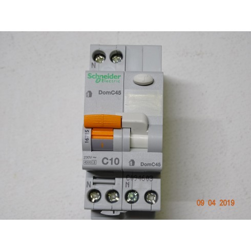  16715 Interruttore Magnetotermico Differenziale DOMC45C1030C-1P+N-C10-30mA-AC  (ARM9/4)