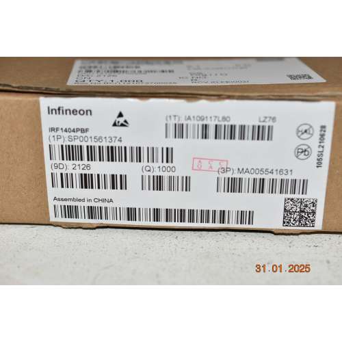 IRF1404PBF MOSFET di Potenza TO220 INFINEON 40V 120A 2,5mOhm HEXFET 90nC 143W