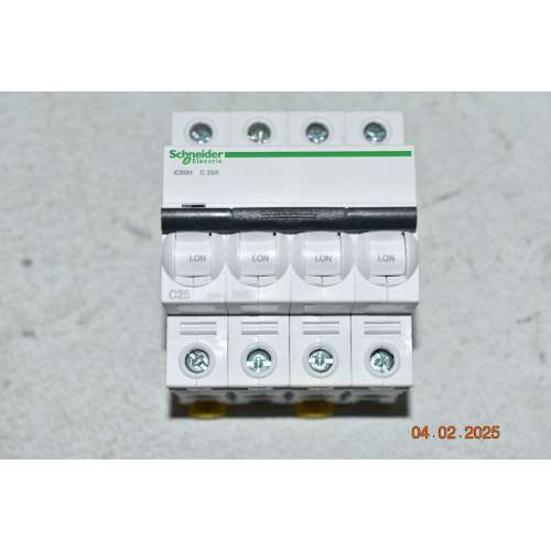 A9F89425 Schneider Interruttore Magnetotermico iC60H 4 Poli 25 Amp 10000A Curvas C