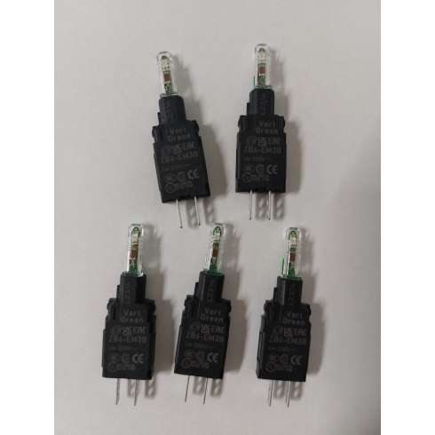 5 pezzi Schneider ZB6EM3B Corpo Lampada Spia LED Integrato Verde 230-240 V