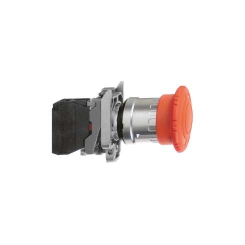 XB4BS542 Schneider Pulsante Emergenza Testa a Fungo 40mm Sblocco Rotazione 1NC