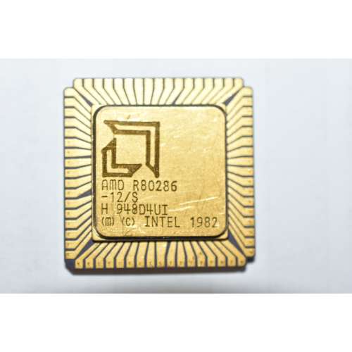 ADVANCE MICRO DEVICE R80286-12S Vintage Rara CPU oro 68 Pin Usata