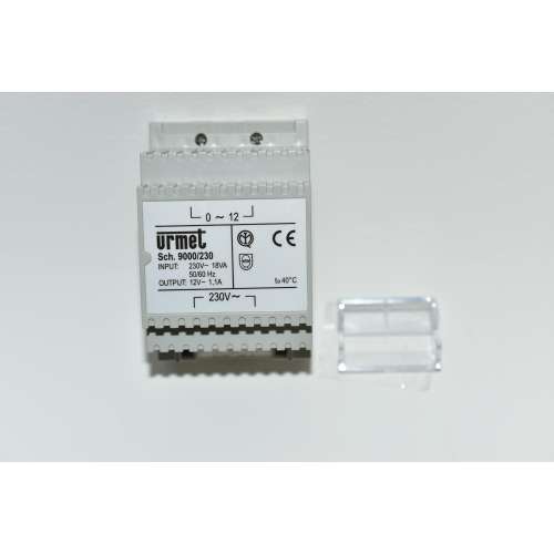 9000/230 URMET Trasformatore  guida Din 4 moduli  Ing.220 VAC  Out 12 VAC 18 VA