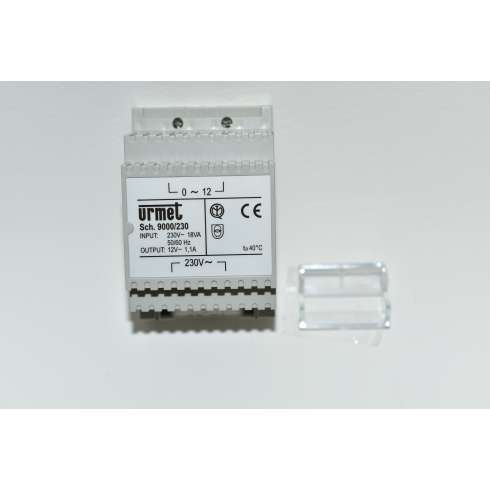 9000/230 URMET Trasformatore  guida Din 4 moduli  Ing.220 VAC  Out 12 VAC 18 VA