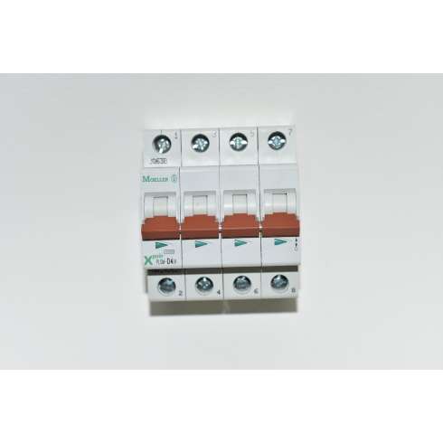 MOELLER 242627 PLSM-D4/4-MW  Magnetotermico Trifase 4 Amp  D 10KA 4 poli