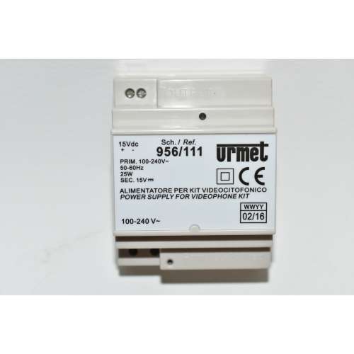 956/111 URMET Alimentatore per Kit Videocitofonico 15 VDC 25 Watt