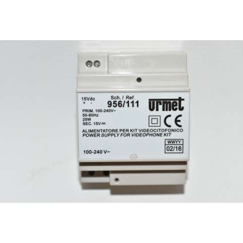 956/111 URMET Alimentatore per Kit Videocitofonico 15 VDC 25 Watt