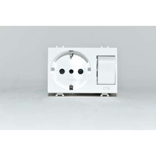 ABB 2CSK1325CH Presa Schuko Interbloccata con Autom. Magnetotermico 2P+N 16Amp 250 Volt